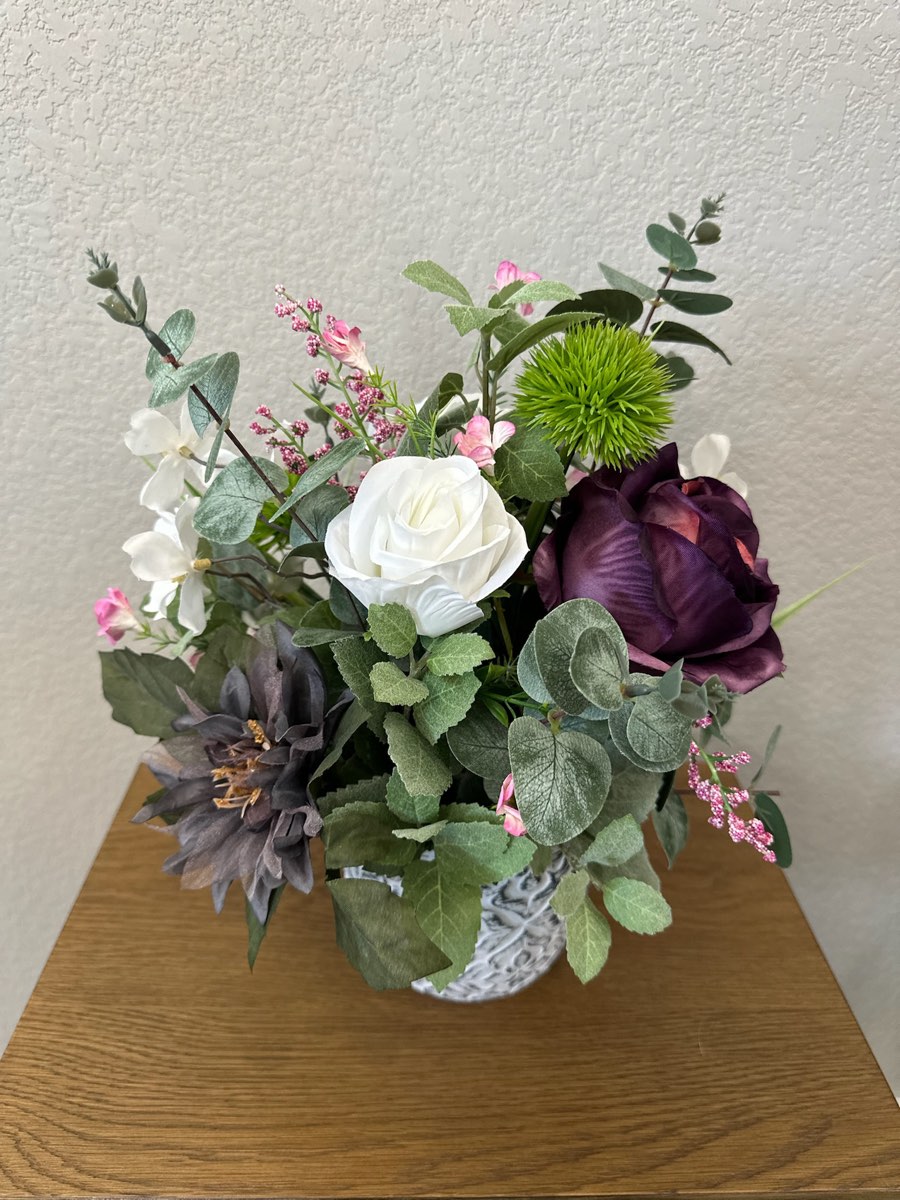 Faux flower arrangement by Schwick&rsquo;s Picks