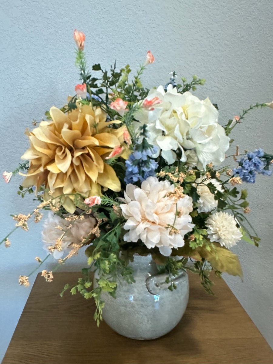Faux flower arrangement by Schwick&rsquo;s Picks
