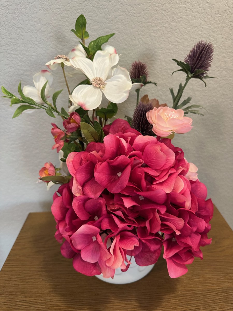 Faux flower arrangement by Schwick&rsquo;s Picks