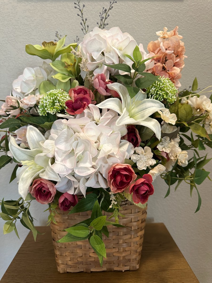 Faux flower arrangement by Schwick&rsquo;s Picks